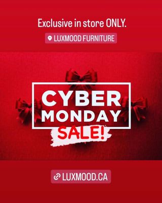 Cyber Monday Exclusive SALE!
Up to 70% OFF
 In Store Only
.
🌐 www.luxmood.ca
.
☎️ 1(800) 65 64 65 1
.
Showroom:
📍 9251 Yonge Street, (Yonge&16th),
📫 L4C 9T3
.
#luxury #furniture #toronto #richmondhill #staging #interior_design #design #lux #luxe #blackfriday #flashsale #bigsale #pictureoftheday #luxmood #real_sale #sale #sofa #dining #bedroom #livingroom #luxuryhome #highend
